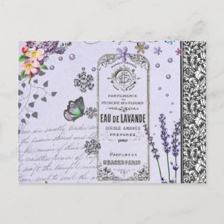 Vintage Lavender Collage Postcard