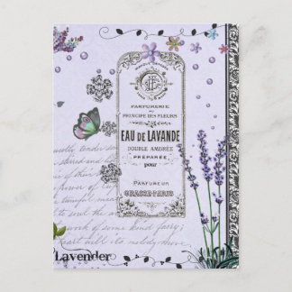 Vintage Lavender Collage Postcard