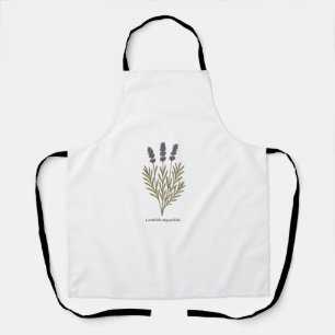 Vintage Lavender Flower Illustration Apron