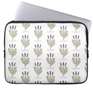 Vintage Lavender Flower Illustration Laptop Sleeve