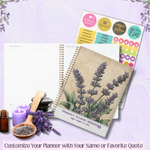 Vintage Lavender Herbal Kitchen & Recipe Planner