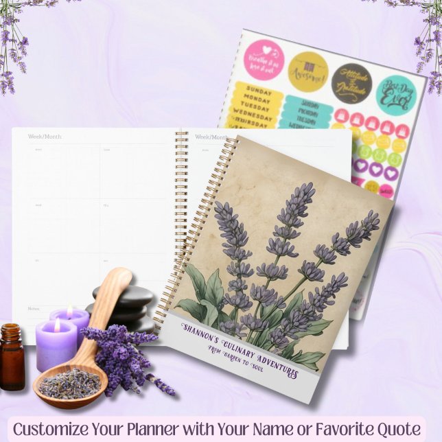 Vintage Lavender Herbal Kitchen & Recipe Planner (Vintage Lavender Apothecary Planner for Garden Lovers, Chefs or Mother's Day Gifts)