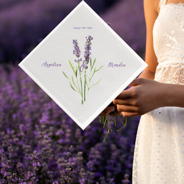 Vintage lavender  in light grey  -  wedding napkin (Creator Uploaded)