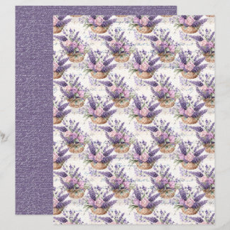 Vintage Lavender Journal Paper Sheet