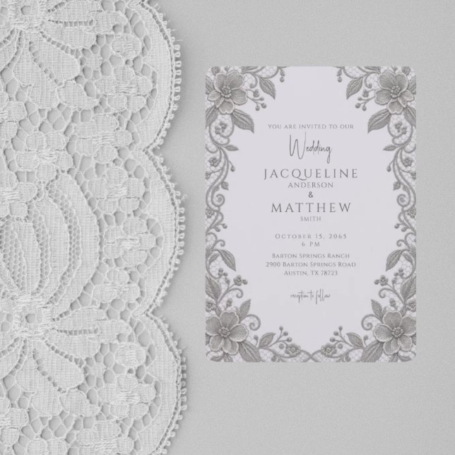 Vintage Lavender & Lace Wedding Invitation (Creator Uploaded)