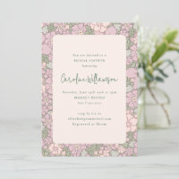 Vintage Lavender Lilac Green Floral Bridal Shower