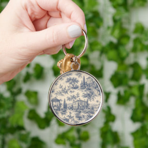 vintage lavender pattern keychain