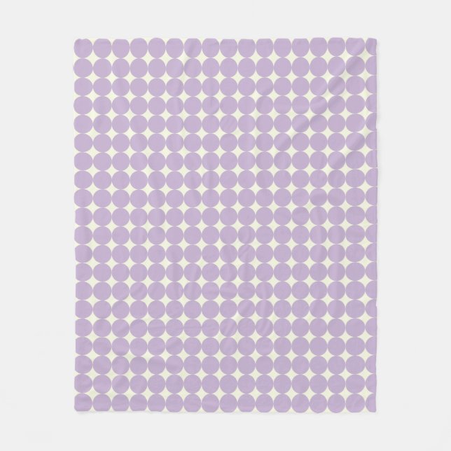 Vintage Lavender Purple Geometric Dots Pattern   Fleece Blanket (Front)