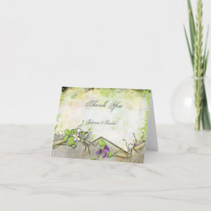 Vintage Lavender Purple Sweet Peas Thank You Card