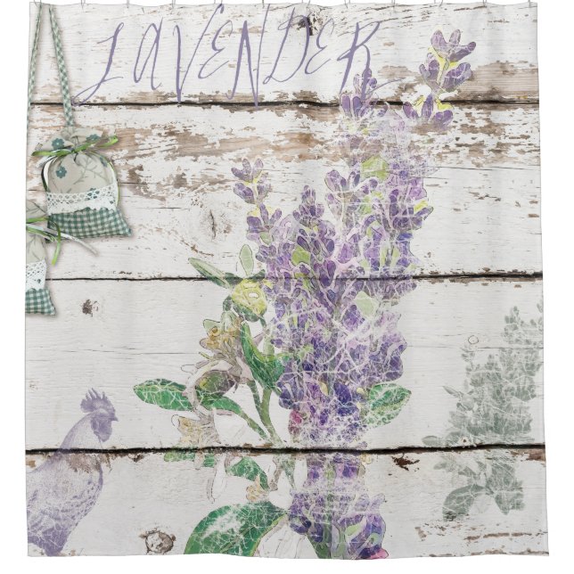 Vintage Lavender Shower Curtain (Front)