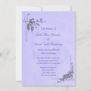 Vintage Lavender Wedding Invitation