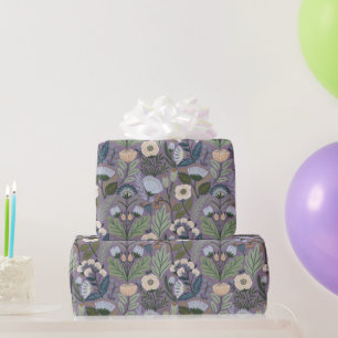 Vintage Lavender Wildflower Botanical Wrapping Paper
