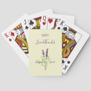 Vintage lavenders - wedding favour Playing Card