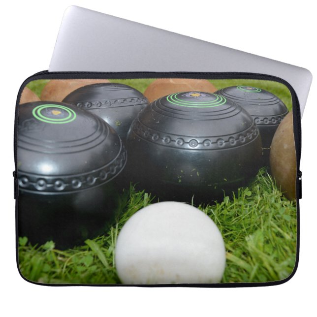 Vintage Lawn Bowls And Jack, Laptop Sleeve (Front)