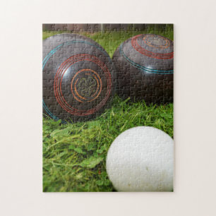 Vintage Lawn Bowls And Kitty, Jigsaw Puzzle