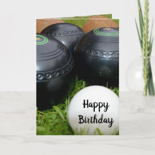 Vintage Lawn Bowls Birthday Wishes, Card