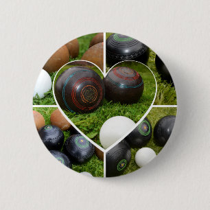 Vintage Lawn Bowls Collection, 6 Cm Round Badge