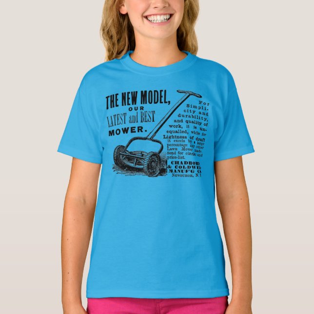 Vintage lawn mower advert T-Shirt (Front)