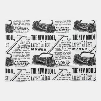 Vintage lawn mower advert tea towel