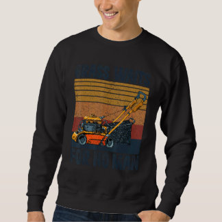 Vintage Lawn Mower Grass Waits For No Man Grass Ga Sweatshirt