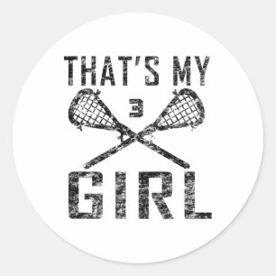 Vintage Lax That's My Girl Lacrosse Mum #3  Classic Round Sticker