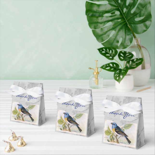 Vintage Lazulli Bunting Blue Bird Customisable Favour Box (Multiple)