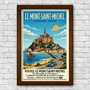 Vintage Le Mont-Saint-Michel, France Travel Poster