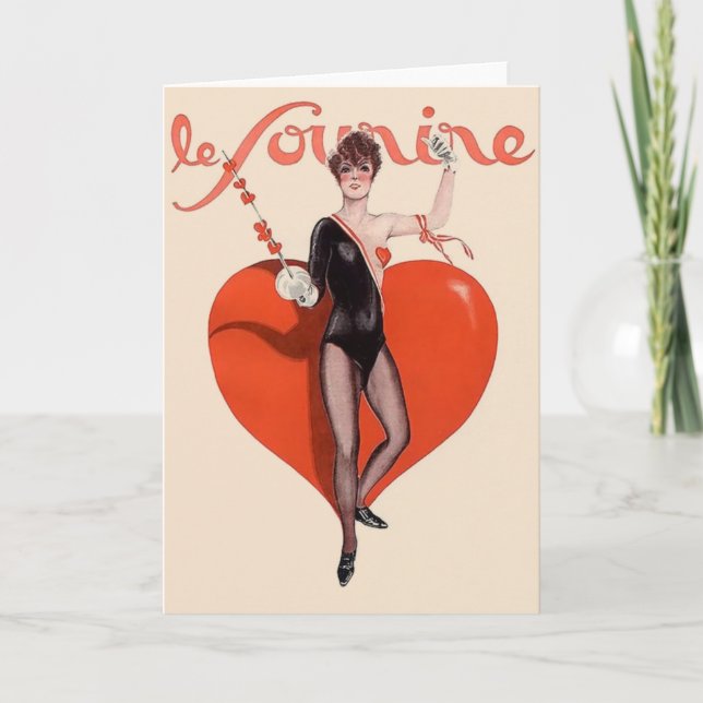 Vintage Le Sourire Fencer Greeting Card (Front)