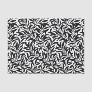 Vintage Leaf Botanical Pattern Black and White BW Tissue Paper