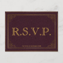 Vintage Leather Book Bibliophile RSVP Card