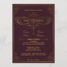Vintage Leather Book Wedding Invitation