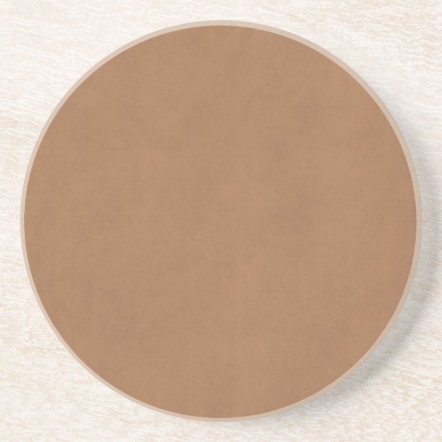 Vintage Leather Brown Parchment Template Blank Coaster (Front)
