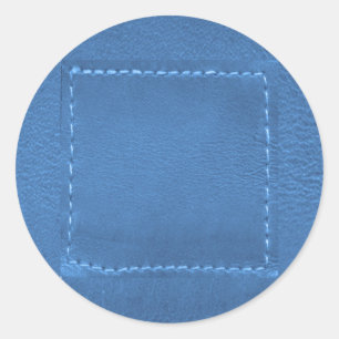 Vintage Leather Look Patchwork - Add Image / Text Classic Round Sticker