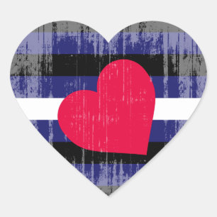 Vintage Leather Pride Heart Sticker