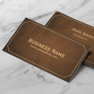 Vintage Leather Psychiatrist Business Card