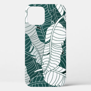 Vintage Leaves Pattern Background iPhone 12 Case
