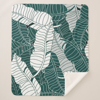 Vintage Leaves Pattern Background Sherpa Blanket
