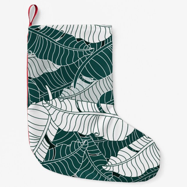 Vintage Leaves Pattern Background Small Christmas Stocking (Front)