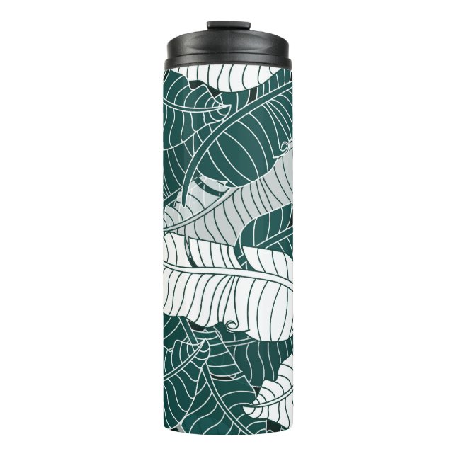 Vintage Leaves Pattern Background Thermal Tumbler (Front)
