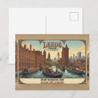 Vintage Leeds England Travel Poster