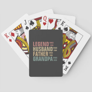 Vintage Legend Husband Father Grandpa Birthday Playing Cards