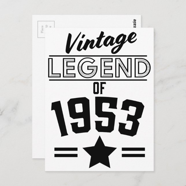 Vintage Legend of 1953 Postcard (Front/Back)