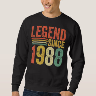 Vintage Legend Since 1988 34th Birthday Retro Men Sweatshirt