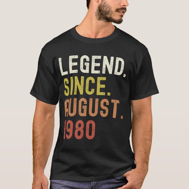 Vintage Legend Since August 1980 T-Shirt (Front)