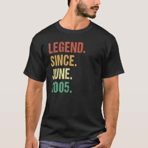 Vintage Legend Since June 2005 17th Birthday 17 Ye T-Shirt