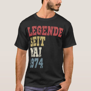 Vintage Legend Since May 1974 Birthday Retro T-Shirt