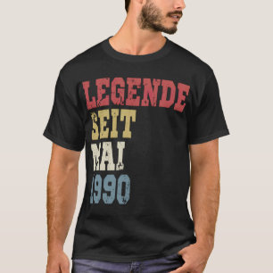 Vintage Legend Since May 1990 Birthday Retro T-Shirt