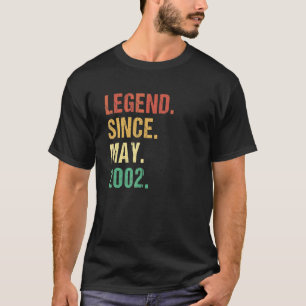 Vintage Legend Since May 2002 20th Birthday 20 Yea T-Shirt