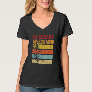 Vintage Legendary Awesome Epic Since April 1983 Bi T-Shirt