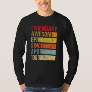 Vintage Legendary Awesome Epic Since April 1983 Bi T-Shirt
